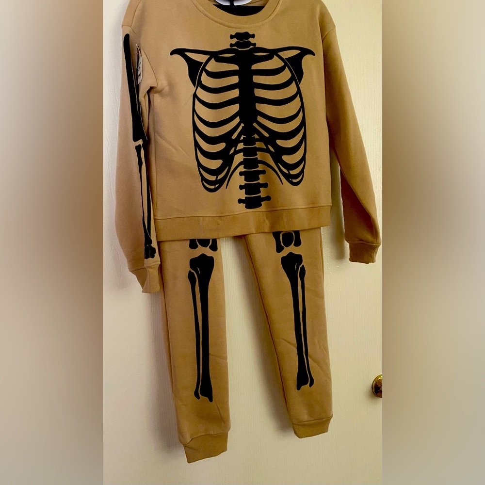 Skeleton sweat suit.